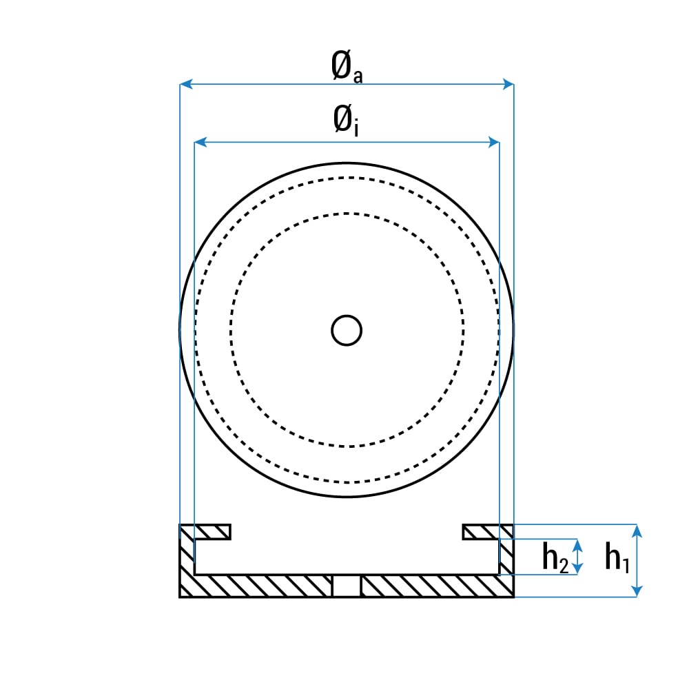 Gummiauflage für Herrmann und Longus PL 2.30 » Ø130 x 17 mm » stülpbar