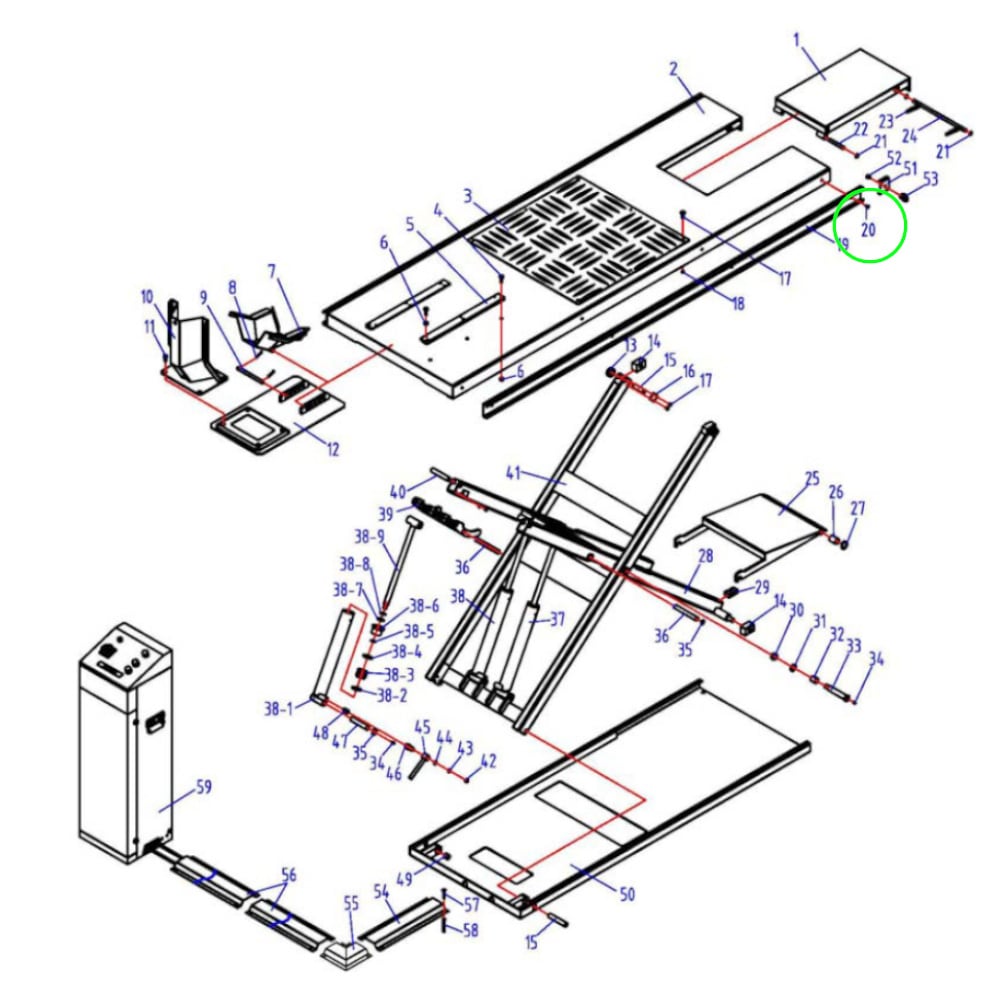 Befestigungsschraube M8x12 für Seitenschiene für TRUSTERS / REMO POWERLIFT600LL