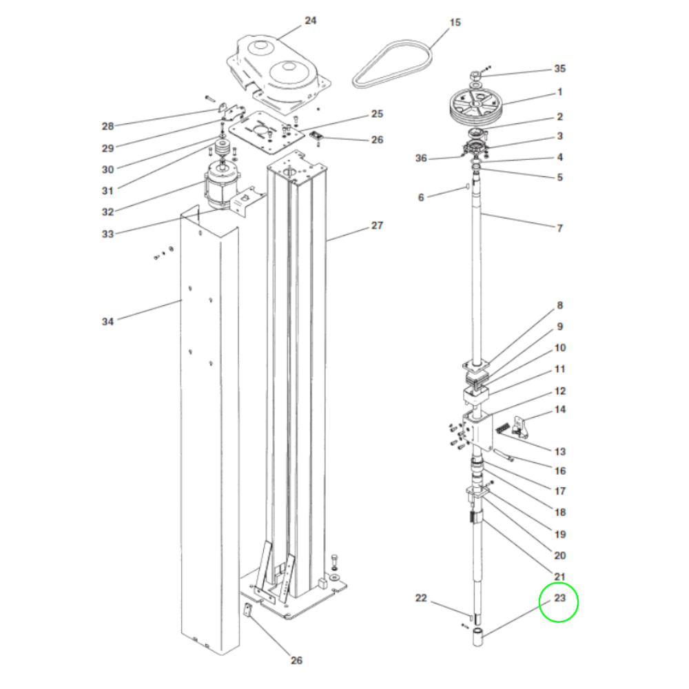 Cardan shaft coupling for Ravaglioli KP, KPS, KPN 2-post lifts