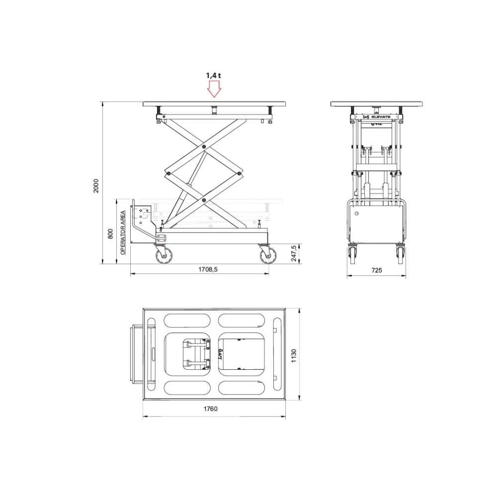 Batterie Lift REMO LV8-1400  » 1400 kg » 230 V