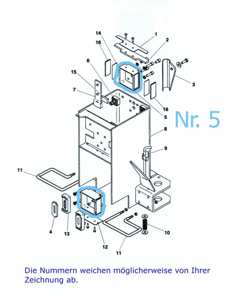 Block für Gleitstücke für Butler TOREK 32, 32P, 32PH, 33, 35, 40