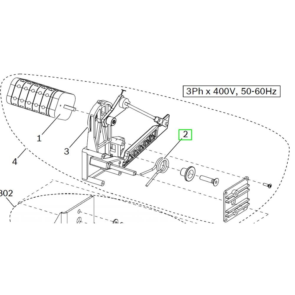Feder an Pedal Tischrotation für Beissbarth MS530, MS630, MS650, MS670 (400V)