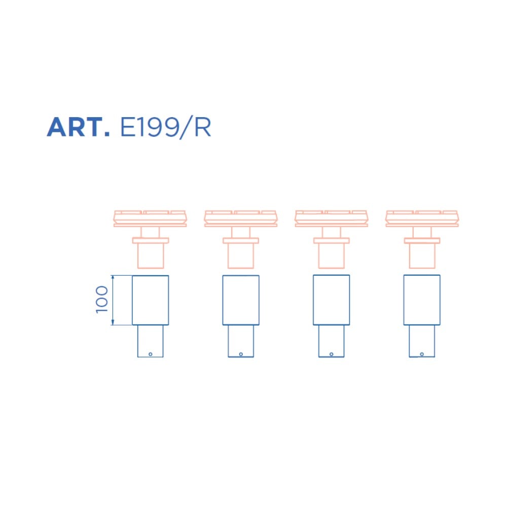 Erhöhung um 100 mm für OMCN 199/ALFA, 199/BETA, 199/R, 199/RL, 199/RX, 199/RY | Set