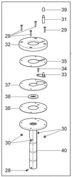 Führung Radhalter Aufsatz für Ravaglioli G1065EL, G1065ELIT, G1045EL, G1045ELIT, G1005EL, G1005ELIT