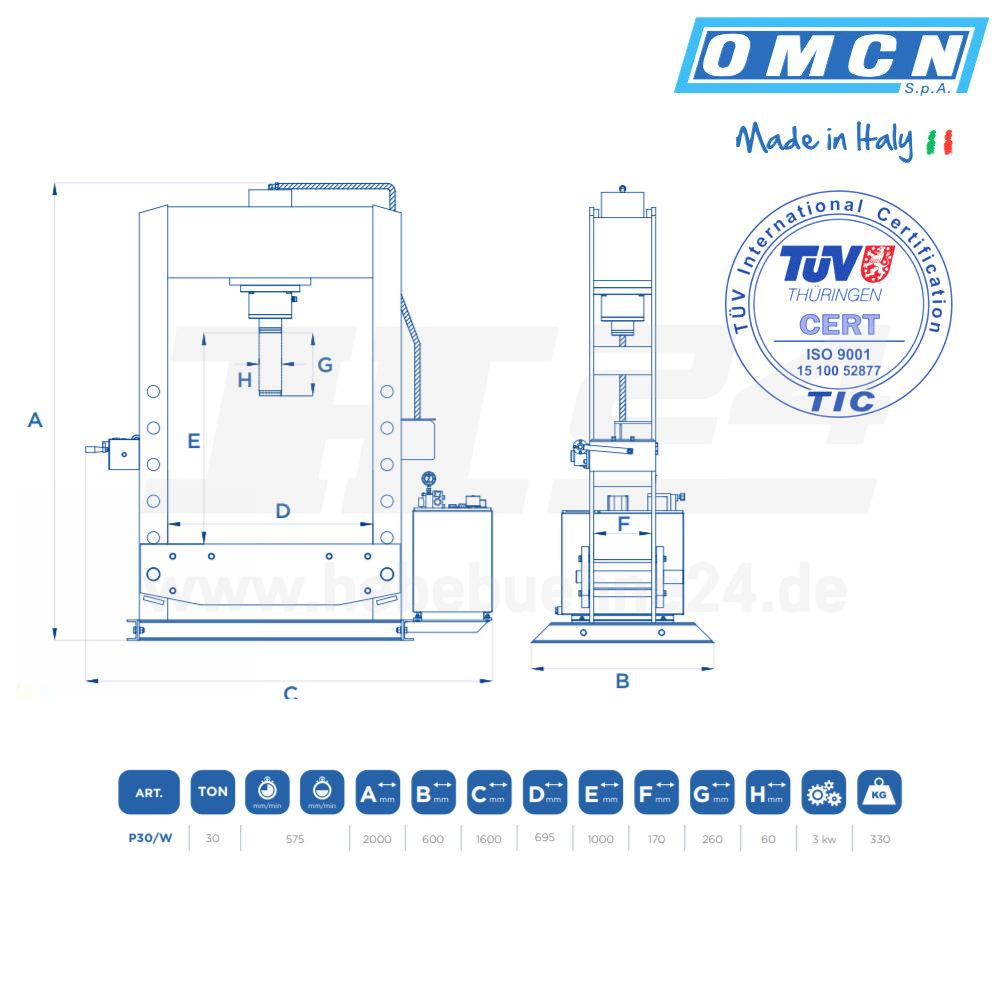 Hydraulikpresse 30t » OMCN P30/W » Elektrohydraulisch
