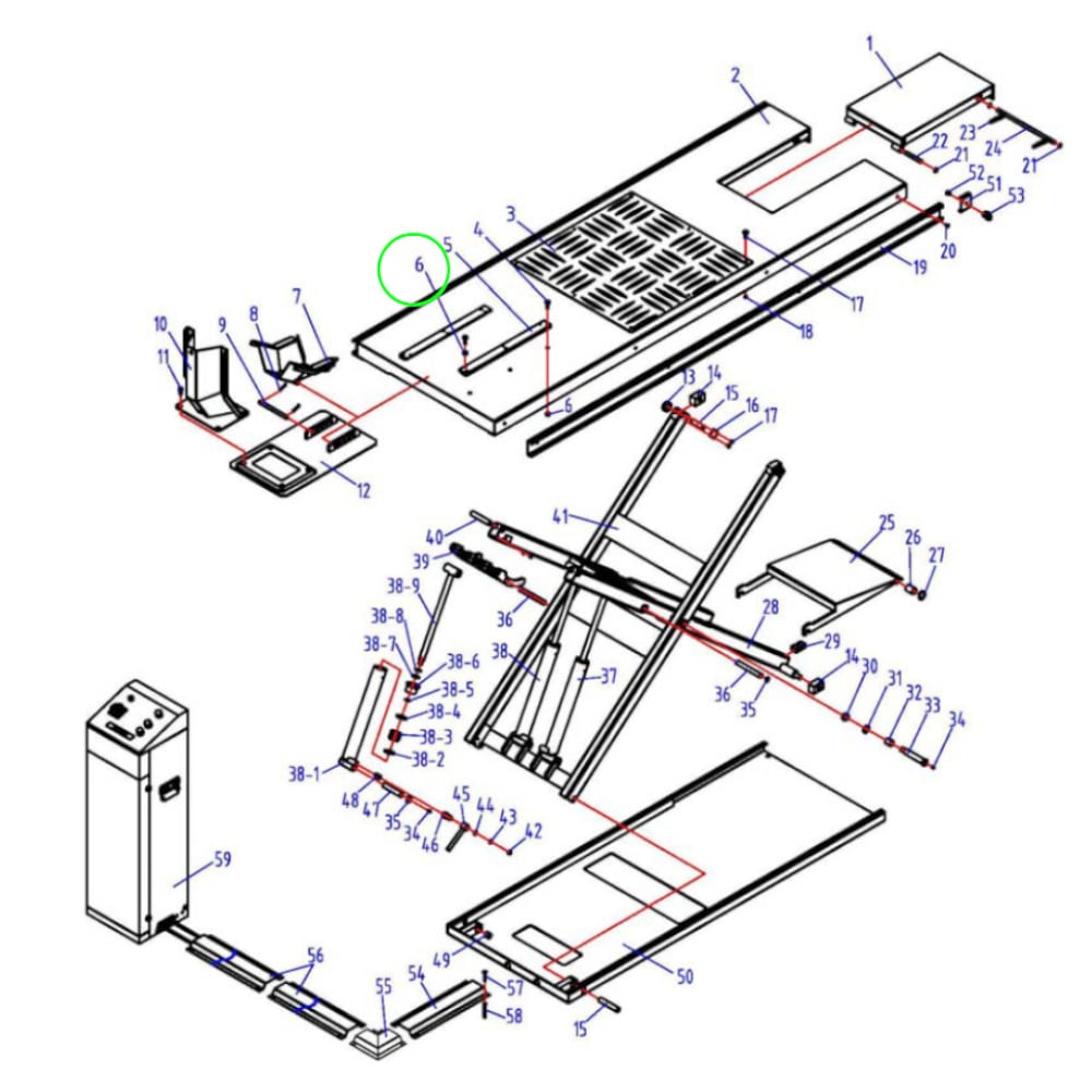 Mutter für Führungsschiene Radhalter für TRUSTERS / REMO POWERLIFT600LL