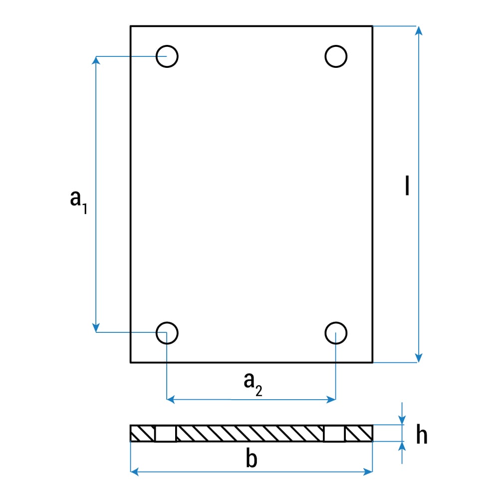 Gummiplatte für Maha Hebebühnen » 400 x 355 x 14 mm » verstärkt