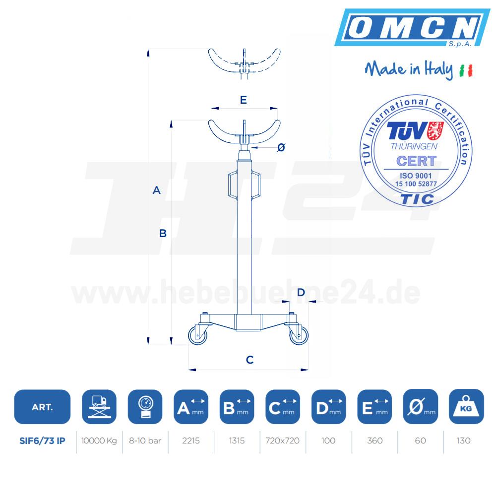Getriebeheber mit 10t » OMCN SIF6/73 IP - Luft-Hydraulisch