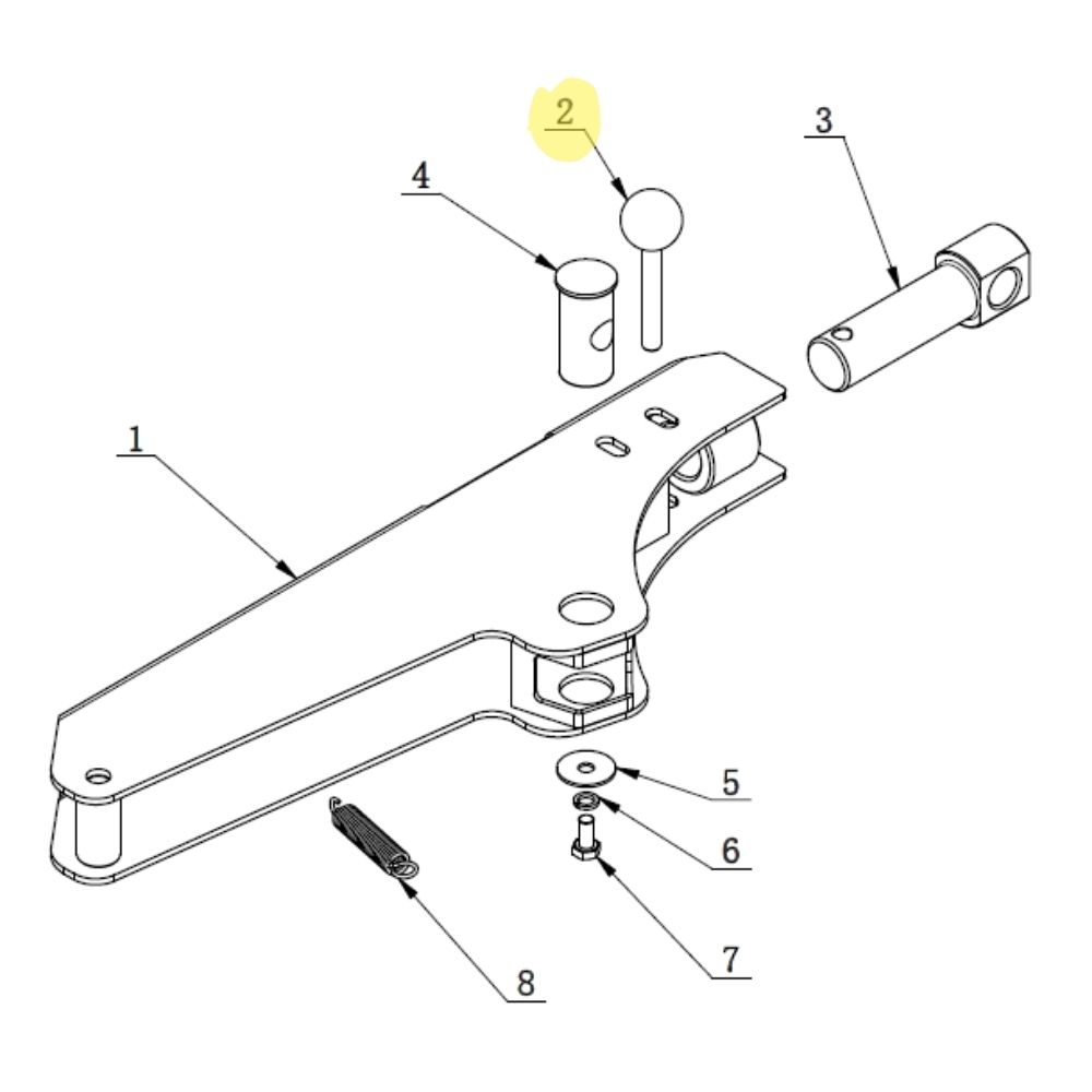 Pin for bead breaker arm tyre changer Bright 870L, 885A, 885N-897 | CT-B-A200000