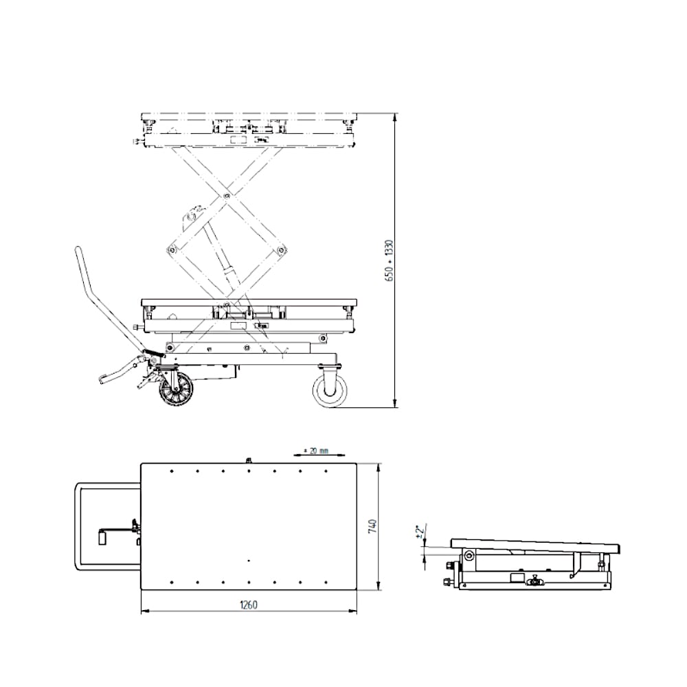 Ravaglioli KT100 » 1000 kg » Batterie-Lift