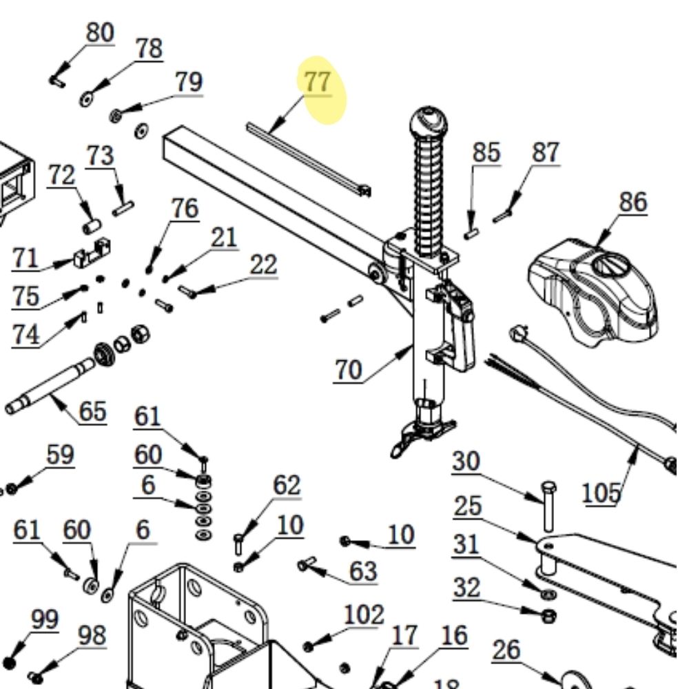 Air hose chute for mounting mast for tyre changer Bright 885A-897 | C-77-1000009