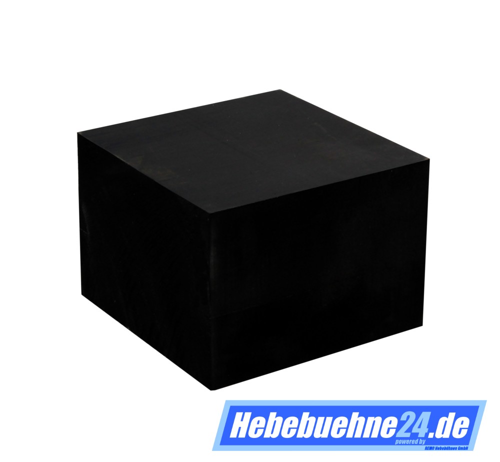 Rubber block for lifting platforms, solid rubber, dimensions: 100 x 100 x 70 mm