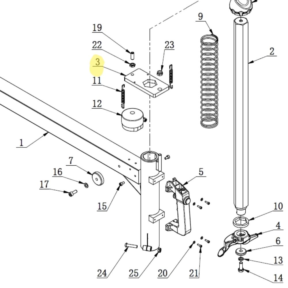 Guide plate for hexagon shaft tyre changer Bright 885A, 885C-889N | C-77-1300004
