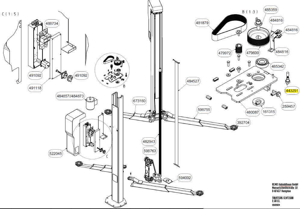 Mechanische Gleichlaufregelung für Trusters ELVT2300