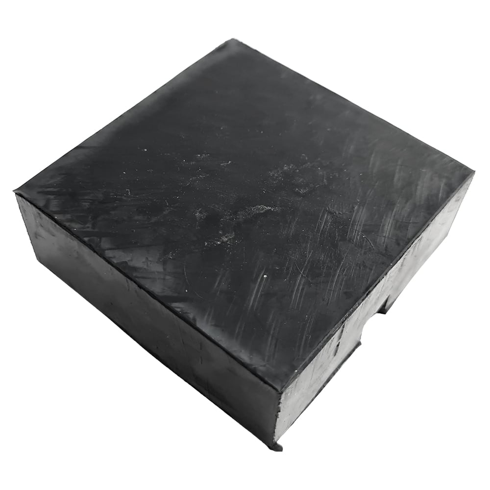 Gummiauflage für Wagenheber, eckig mit Profil und Nut, 65 x 65 x 25 mm