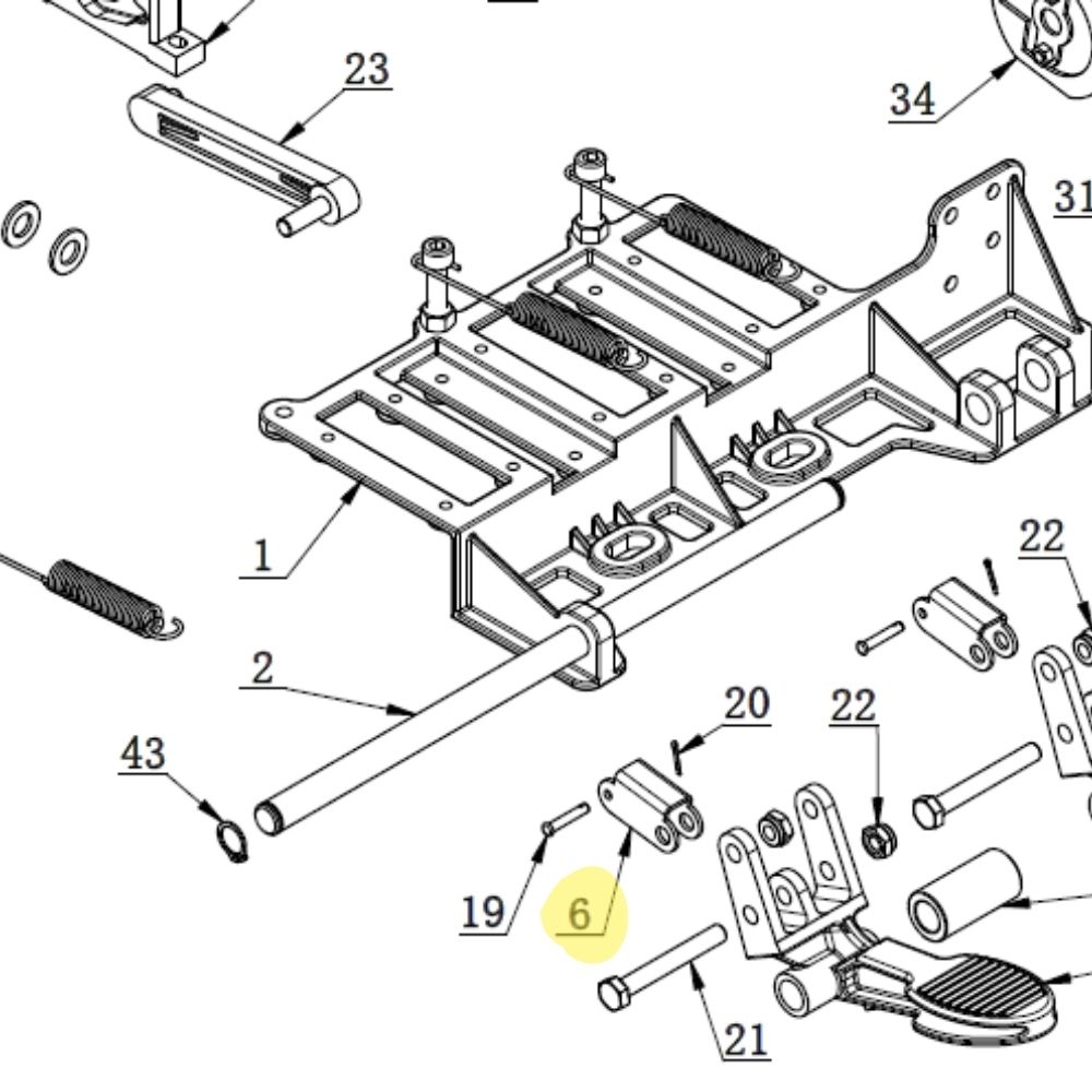 Connection part for pedal Bright 870L, 885A, 885C, 885N, 887N-897 | CT-D-5100005