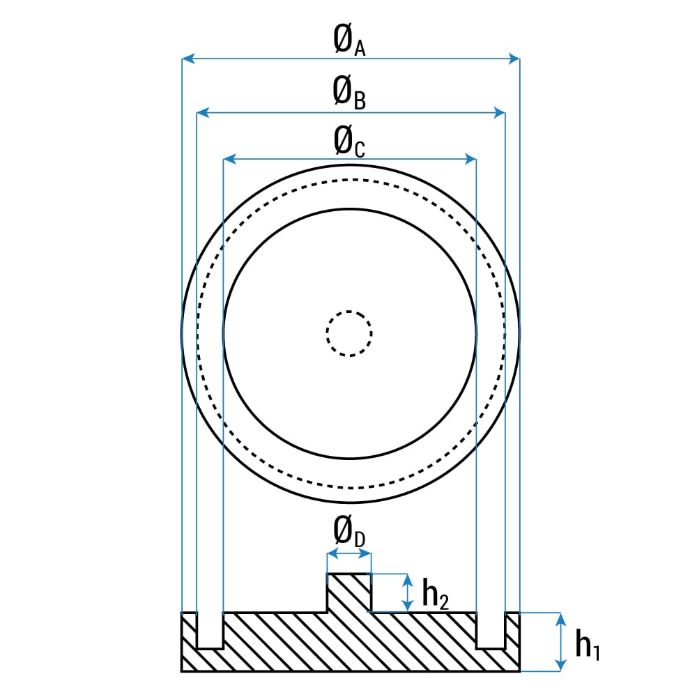 Gummiauflage AC-Hydraulic Rangierwagenheber und Achsfreiheber » Ø110 x 20 mm