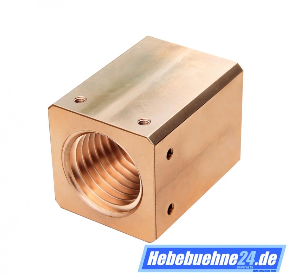 Tragmutter für Zippo Hebebühne Typ: ZO, Ø45x6mm, Maße 60x60x80mm