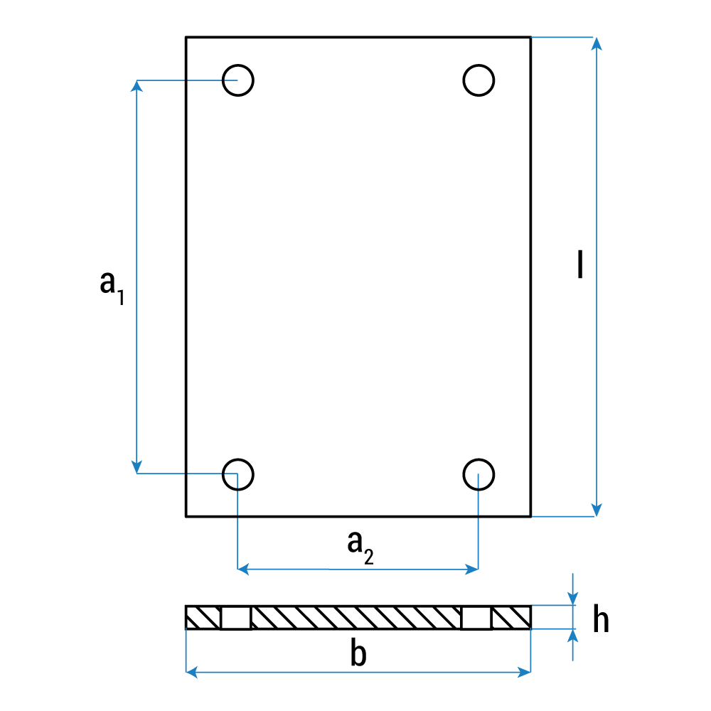 Gummiteller eckig